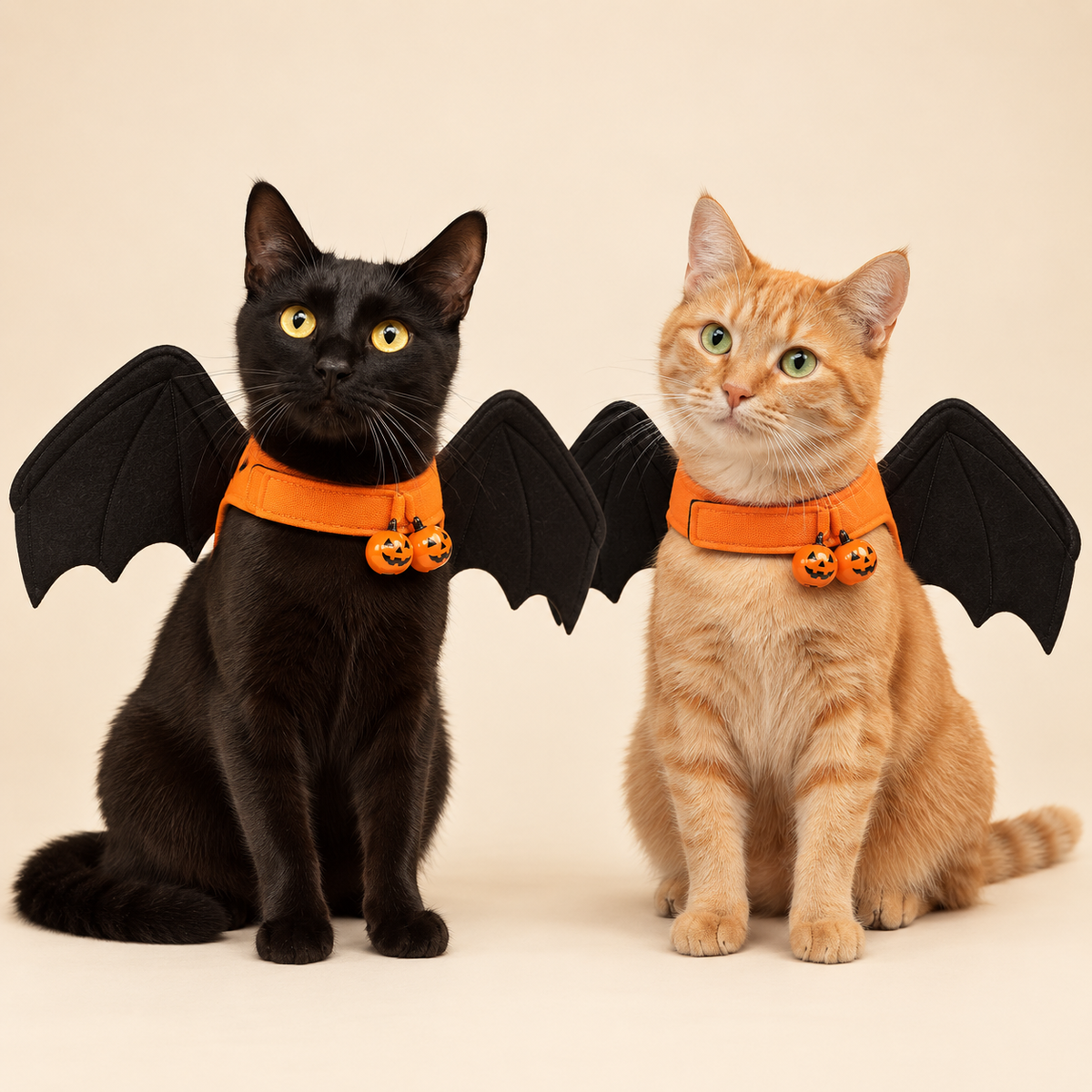 Halloween Cat & Dog Pet Bat Wings Costume Eco-Friendly Multicolor for Small Animals with Bells-For Summer/Winter/Spring