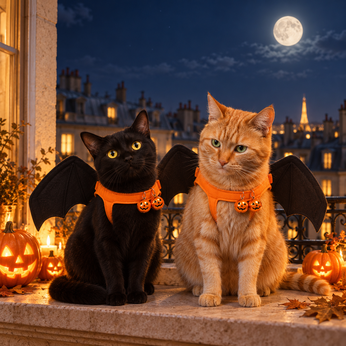 Halloween Cat & Dog Pet Bat Wings Costume Eco-Friendly Multicolor for Small Animals with Bells-For Summer/Winter/Spring