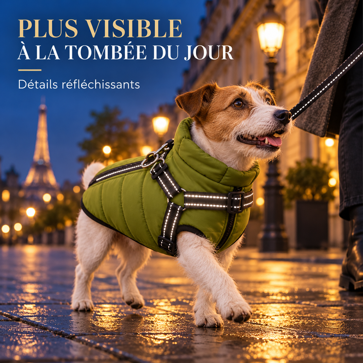 Doudoune Croc’Chaud – Manteau imperméable avec harnais intégré pour chien
