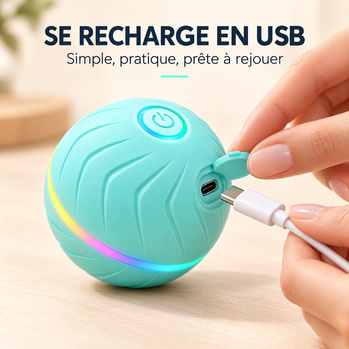 Croc’Rebond – Balle interactive intelligente pour chien et chat