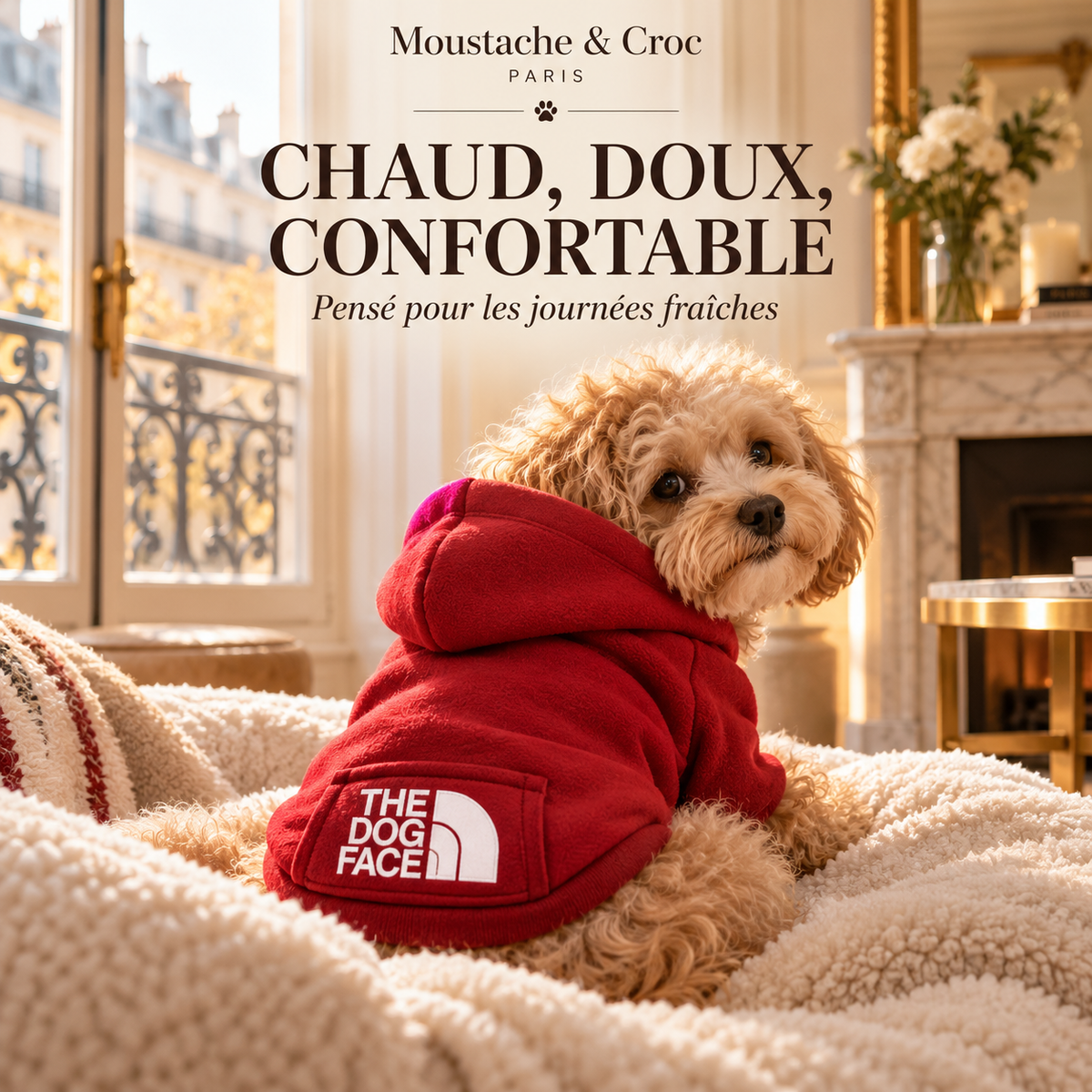 Croc’Street – Sweat à capuche chaud pour chien