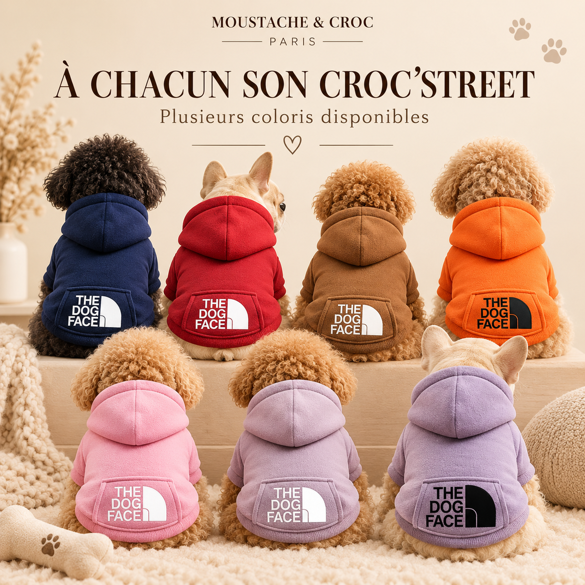 Croc’Street – Sweat à capuche chaud pour chien