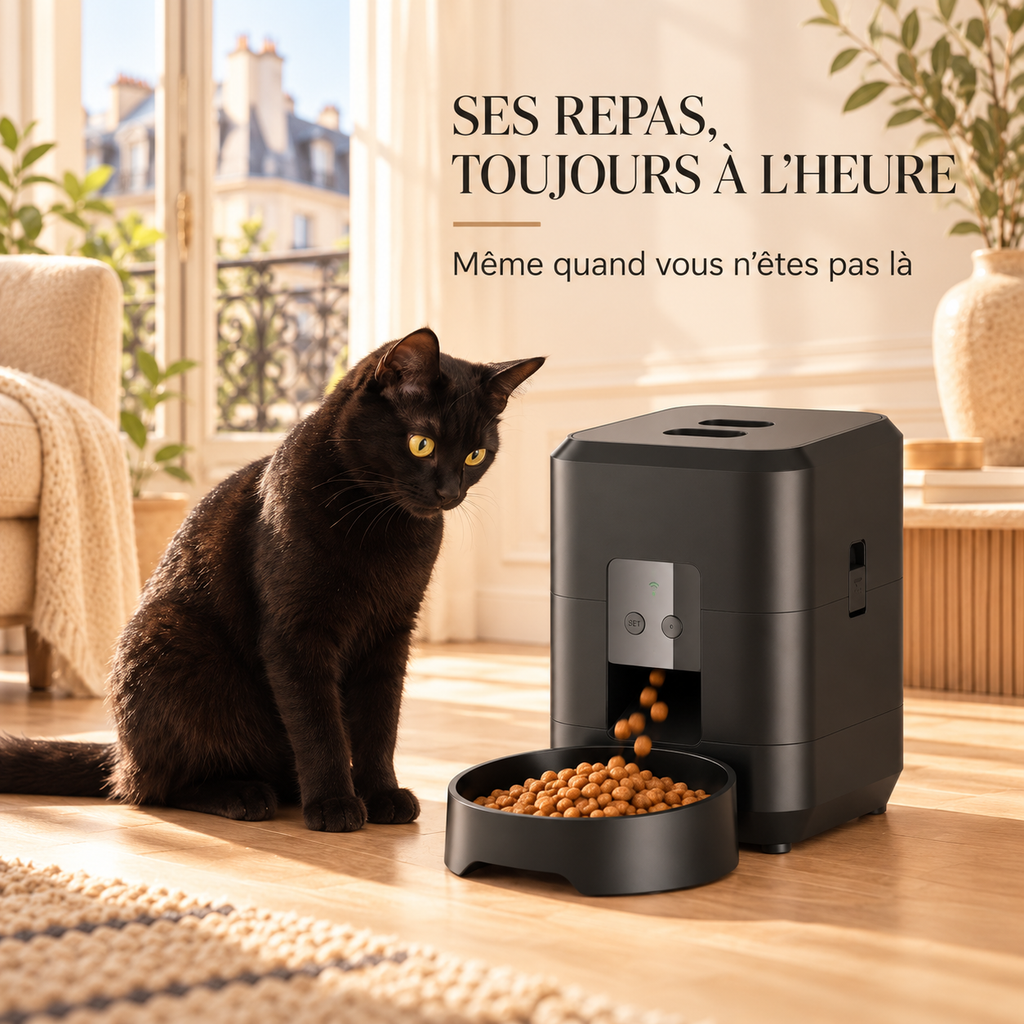 Croc’Minute – Distributeur automatique de croquettes pour chien et chat