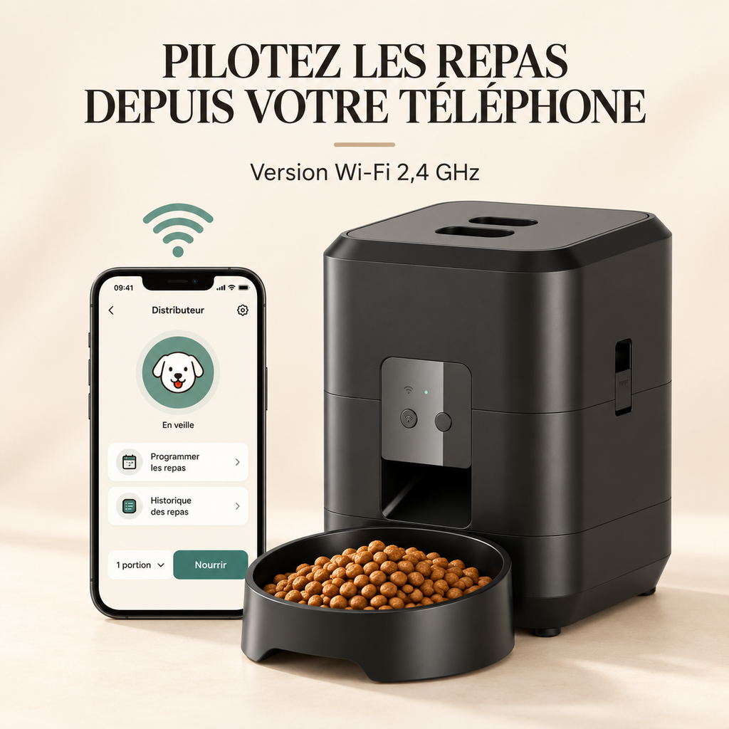 Croc’Minute – Distributeur automatique de croquettes pour chien et chat