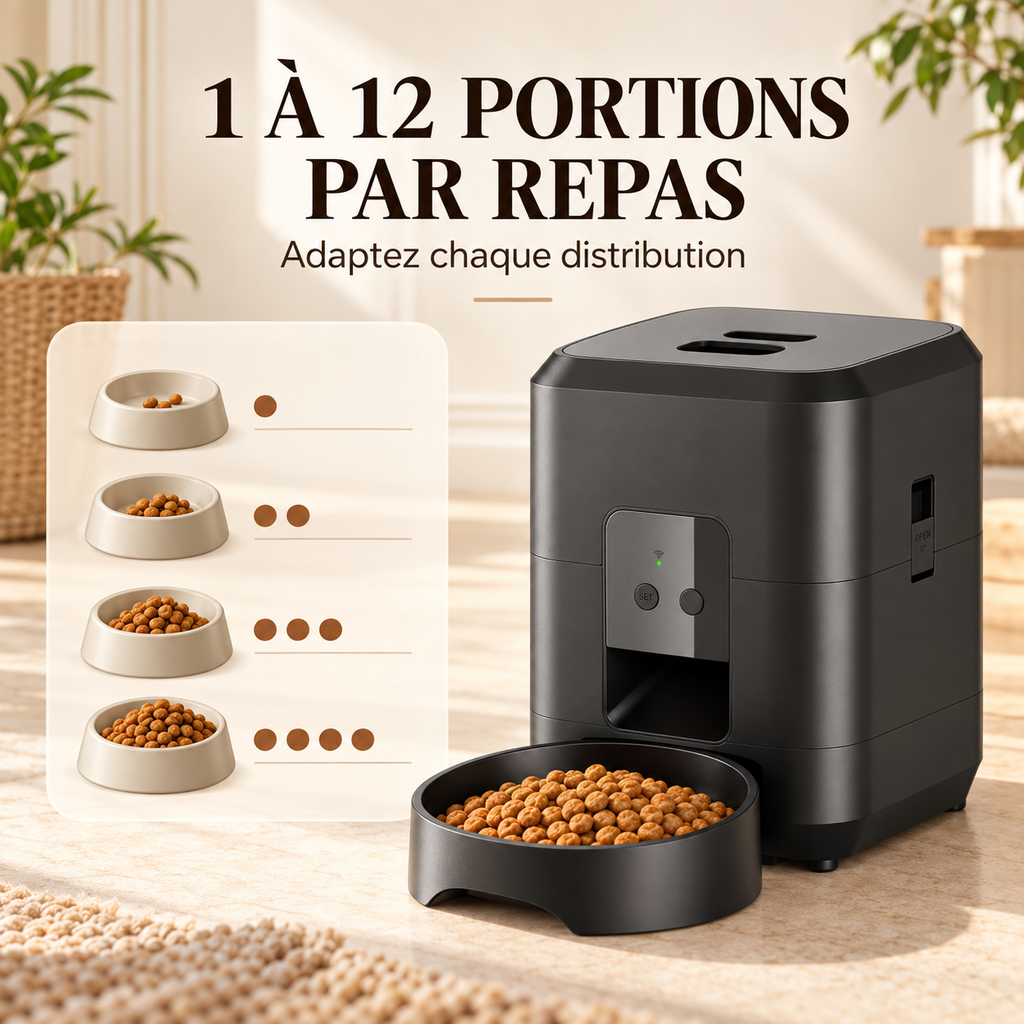 Croc’Minute – Distributeur automatique de croquettes pour chien et chat