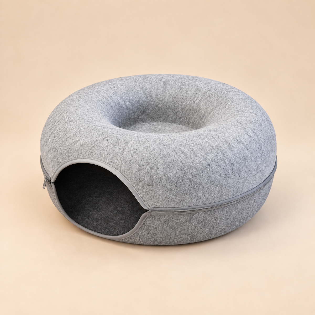 Le Donut Douillet – Lit tunnel 2-en-1 pour chat