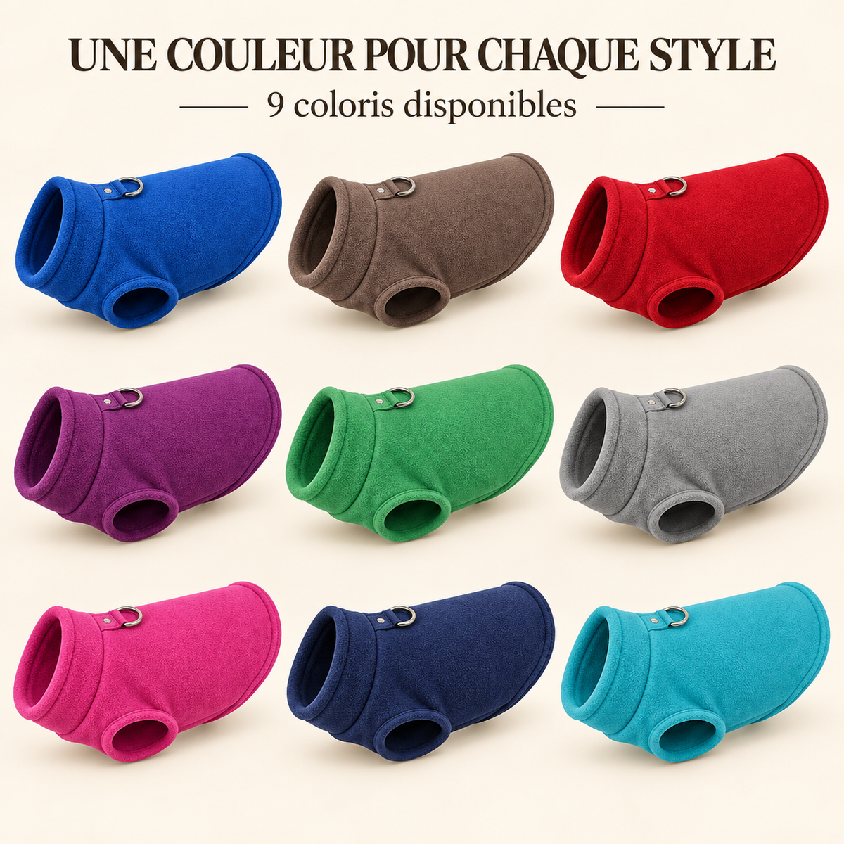 Croc’Polaire – Gilet polaire chaud pour petit chien avec anneau