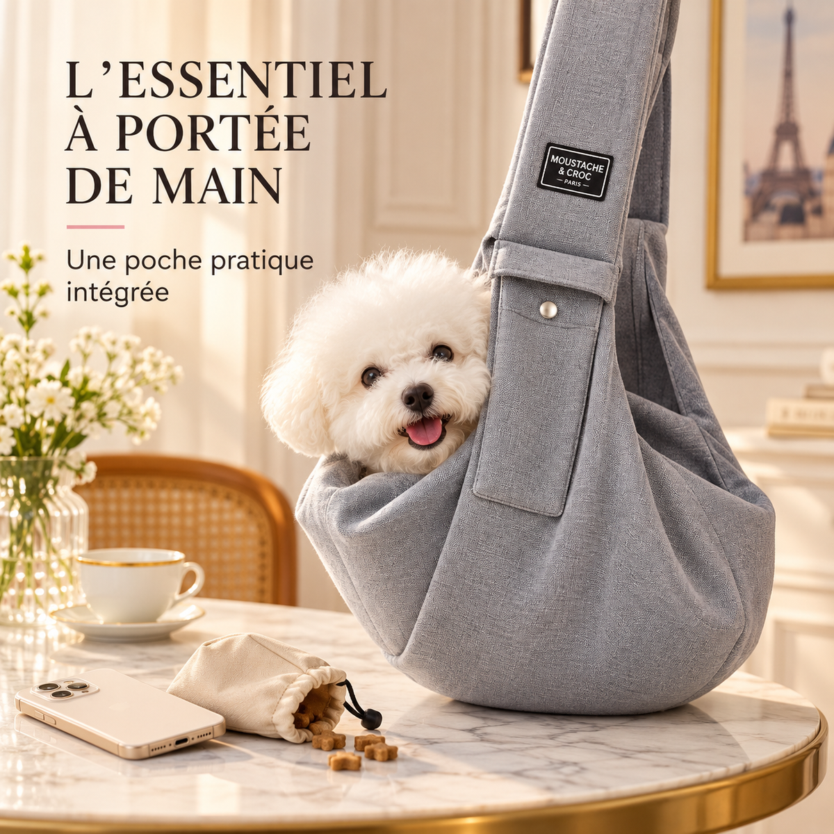 Croc’Balade – Sac bandoulière de transport pour petit chien et chat