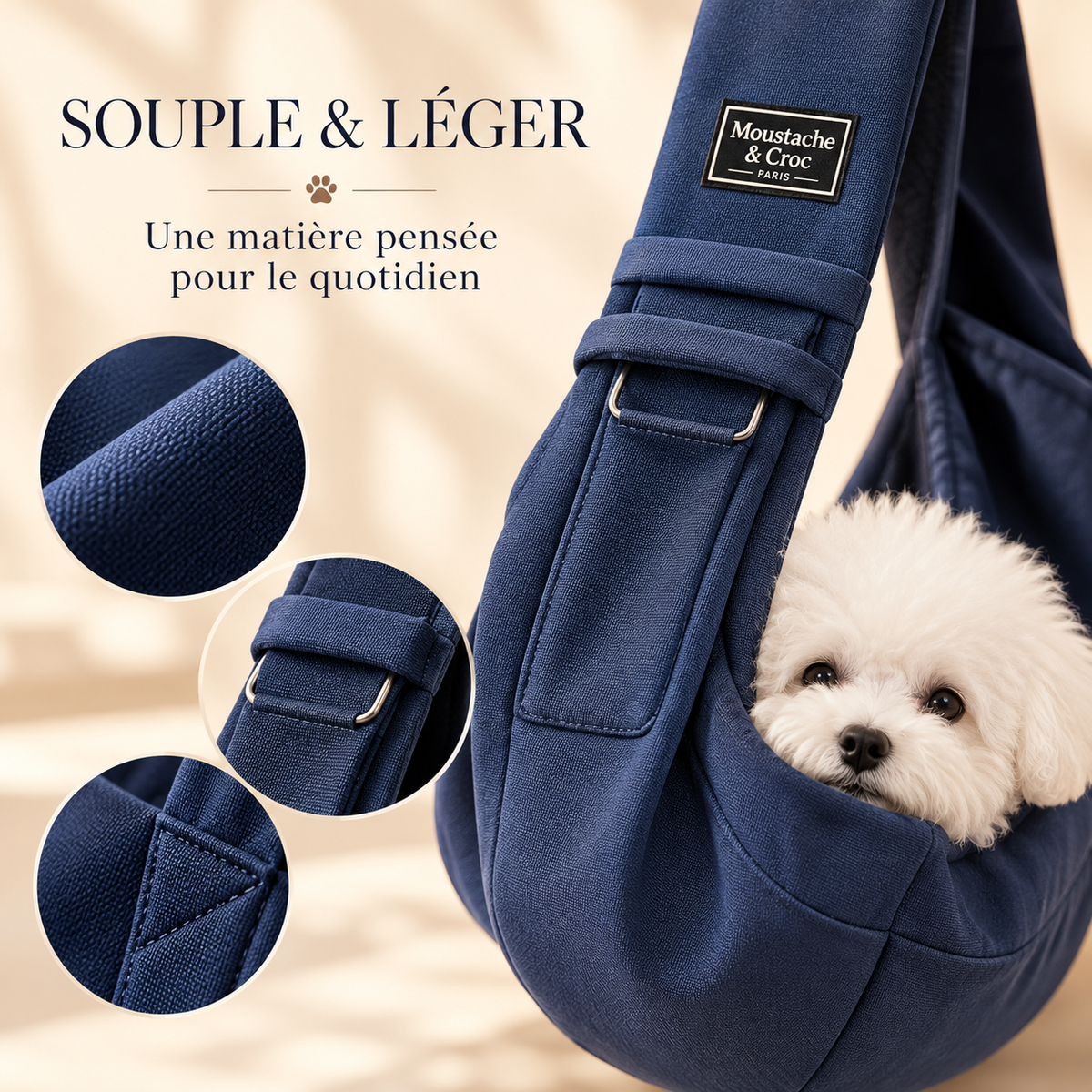 Croc’Balade – Sac bandoulière de transport pour petit chien et chat