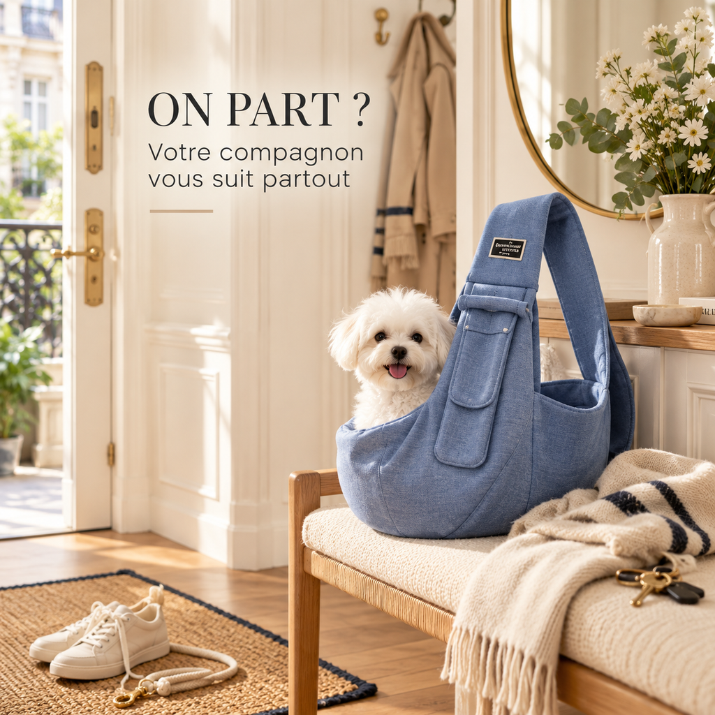 Croc’Balade – Sac bandoulière de transport pour petit chien et chat