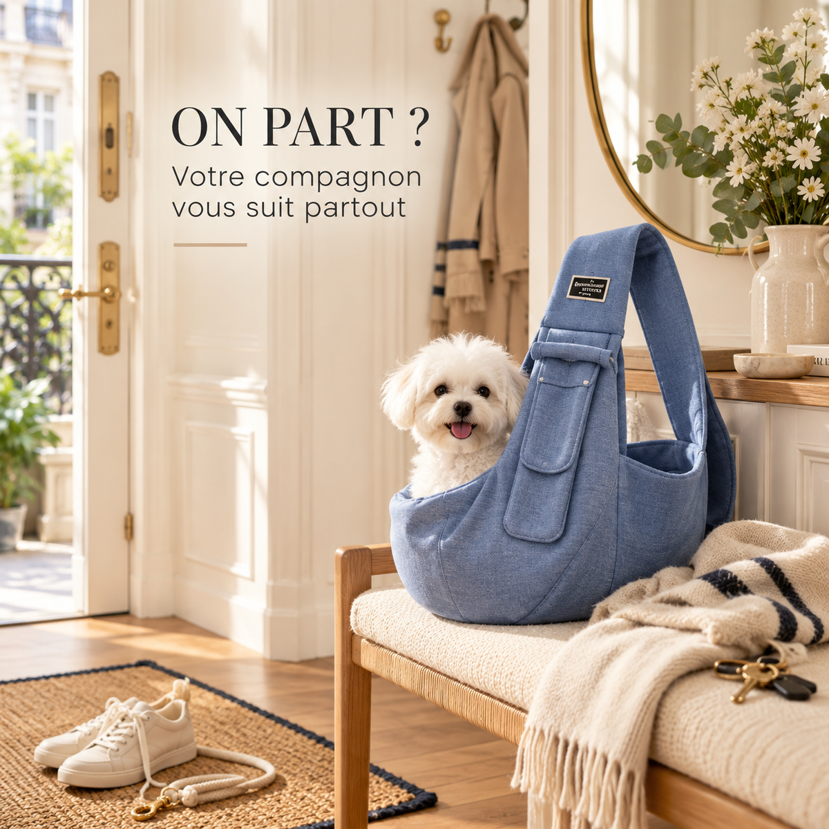Croc’Balade – Sac bandoulière de transport pour petit chien et chat
