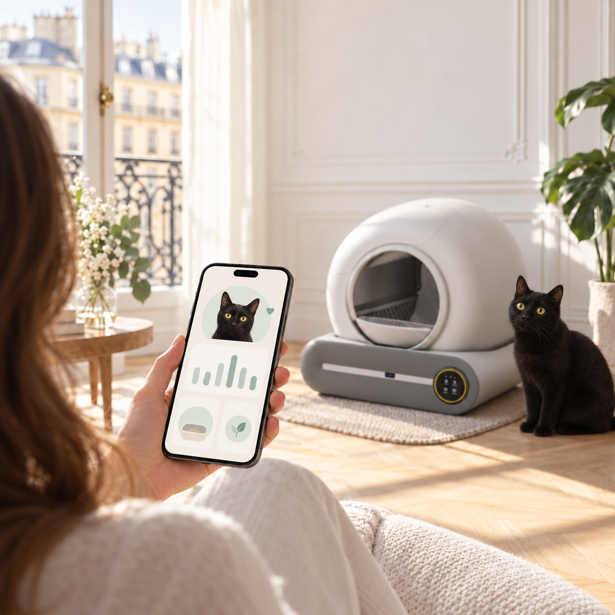 La Litière Croc-Propre - 65L Autonettoyante connectée avec désodorisation Ionique