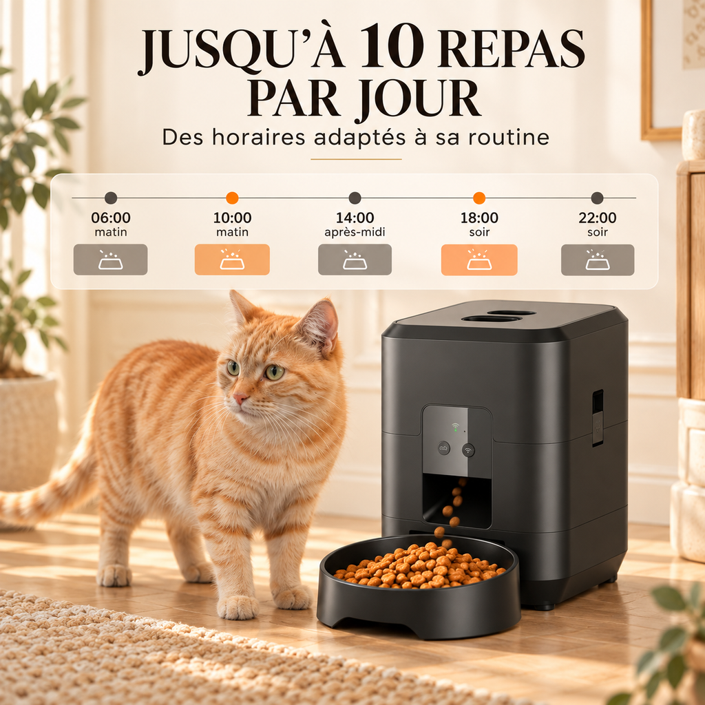 Croc’Minute – Distributeur automatique de croquettes pour chien et chat