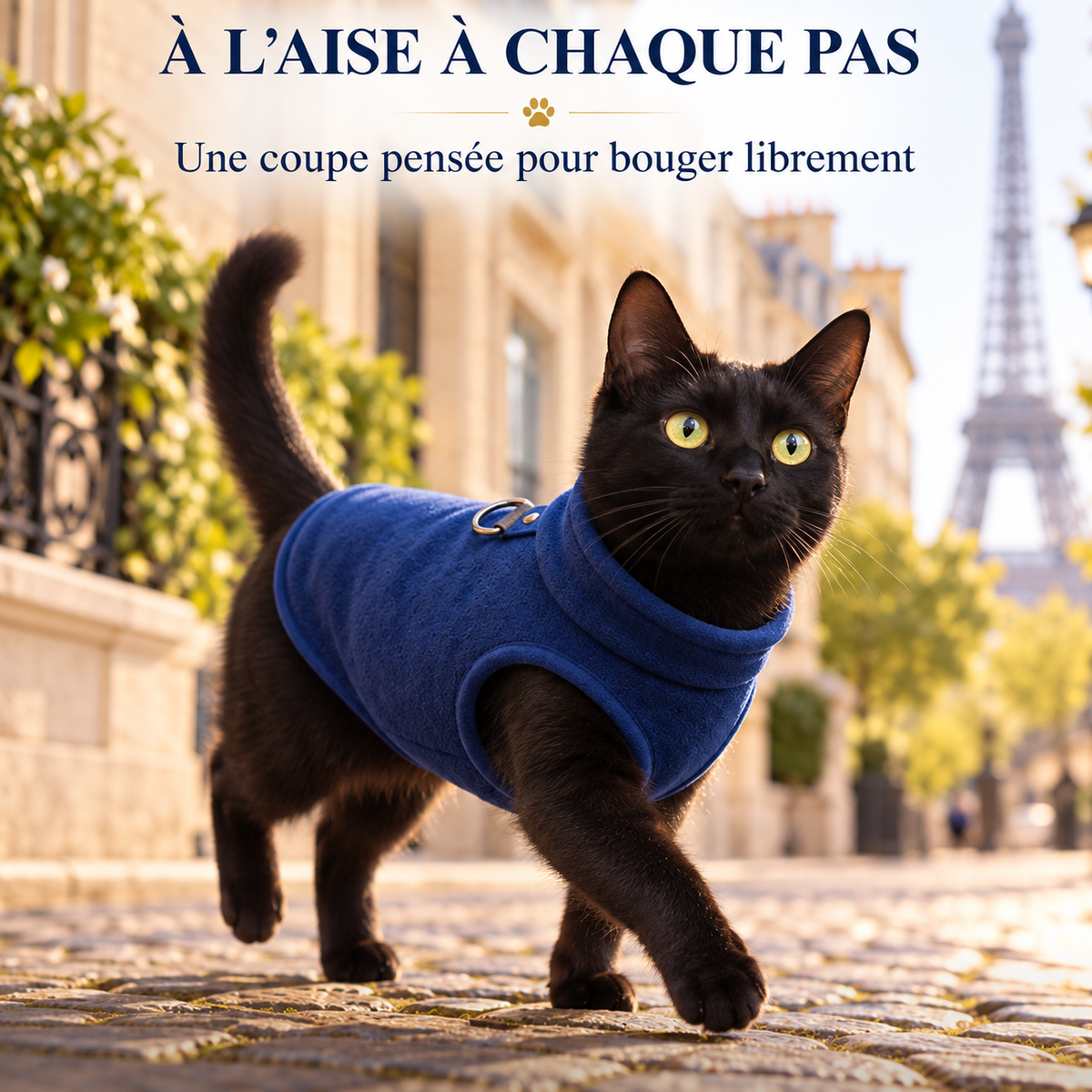 Croc’Polaire – Gilet polaire chaud pour petit chien avec anneau