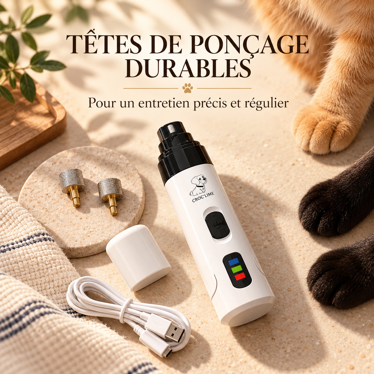 Croc’Lime – Lime électrique rechargeable pour griffes de chien et chat