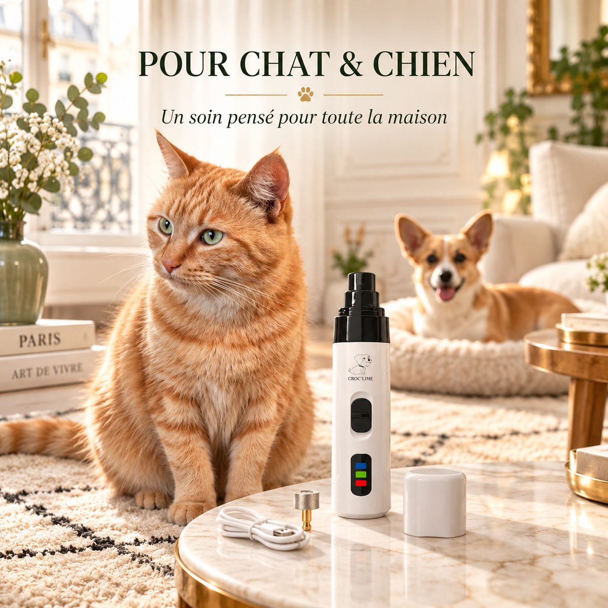 Croc’Lime – Lime électrique rechargeable pour griffes de chien et chat