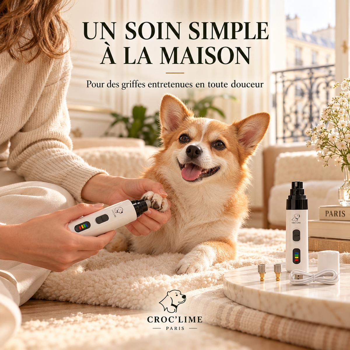 Croc’Lime – Lime électrique rechargeable pour griffes de chien et chat