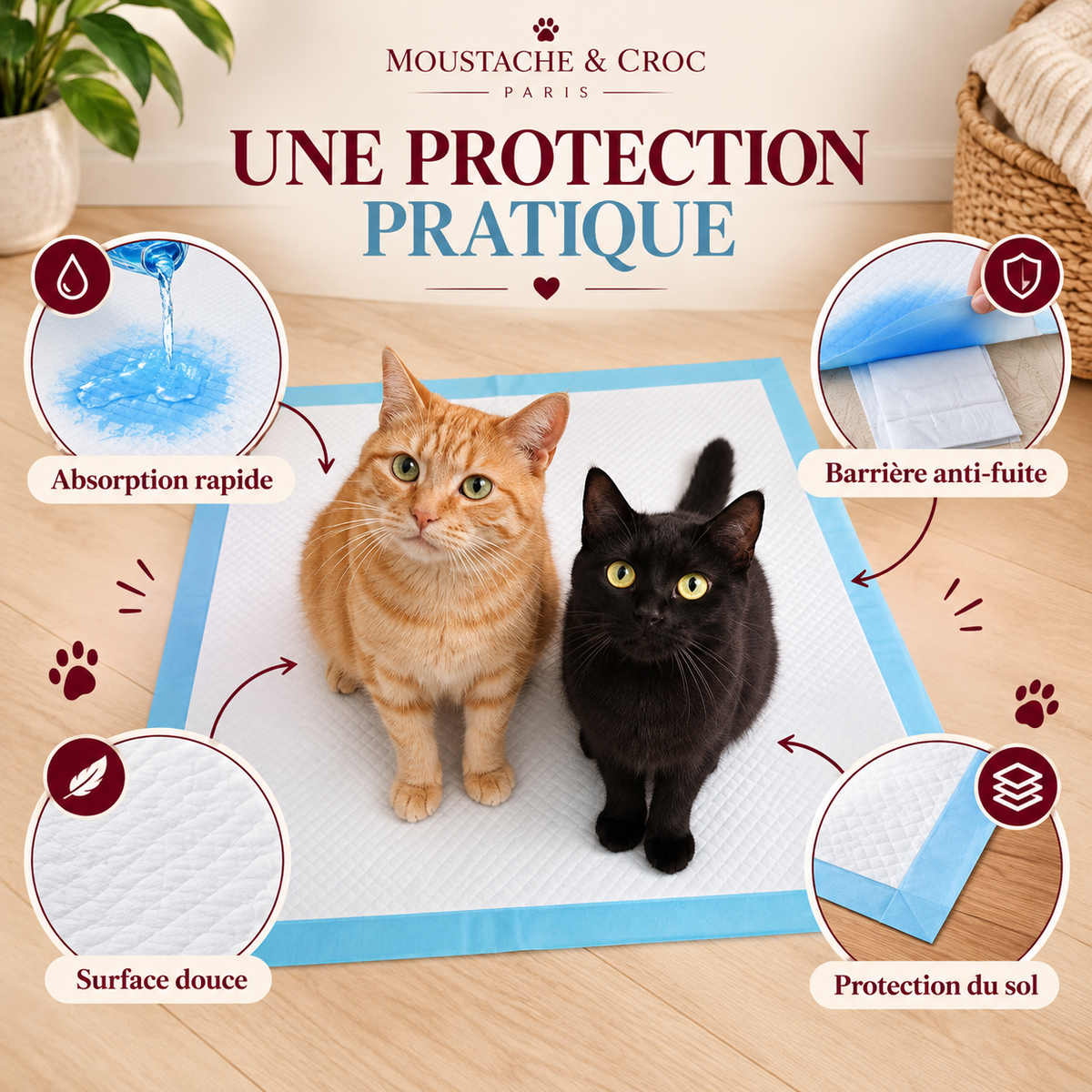 Croc’Propre – Tapis absorbant éducateur pour chien et chat