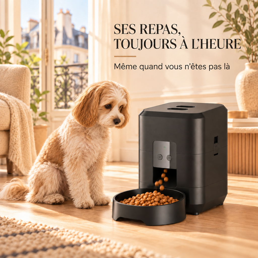 Croc’Minute – Distributeur automatique de croquettes pour chien et chat