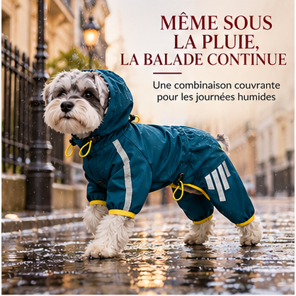 Croc’Pluie – Combinaison imperméable réfléchissante pour chien